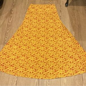 LuLaRoe A-Line Skirt in Yellow and Red Floral